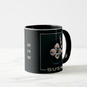 Sushi-benutzerdefinierte Monogramm-Tasse Tasse (VorderseiteRechts)