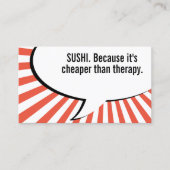 Sushi billiger als Therapie Visitenkarte (Vorderseite)