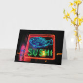 Sushi Birthday Card - Individuell angepasst Karte (Gelbe Blume)