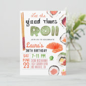 Sushi Birthday Einladung (Stehend Vorderseite)