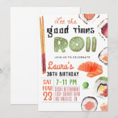 Sushi Birthday Einladung (Vorne/Hinten)