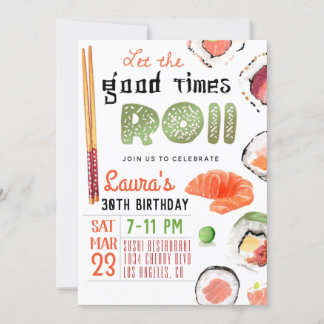 Sushi Birthday Einladung