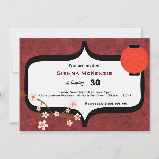 Sushi Birthday Einladung (Vorderseite)