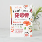 Sushi Birthday Einladung (Stehend Vorderseite)