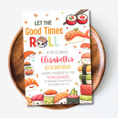 Sushi Birthday Einladung, Kawaii Sushi Geburtstag Einladung