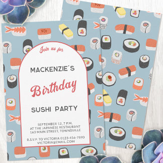 Sushi Birthday Party Einladung