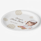 Sushi Birthday Party Invitation with Cute Anime  Pappteller (Schrägansicht)
