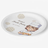 Sushi Birthday Party Invitation with Cute Anime  Pappteller (Schrägansicht)