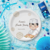 Sushi Birthday Party Invitation with Cute Anime Pappteller (Party)