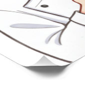 Sushi Birthday Party Invitation with Cute Anime  Poster (Ecke)