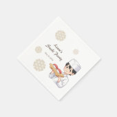 Sushi Birthday Party Invitation with Cute Anime Serviette (Ecke)