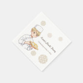 Sushi Birthday Party Invitation with Cute Anime  Serviette (Ecke)