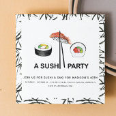 Sushi Birthday Party Modern Simple Einladung