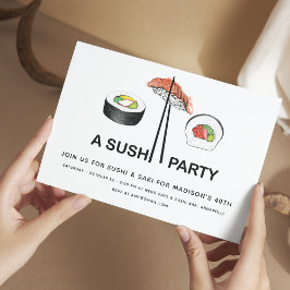 Sushi Birthday Party Modernes, einfaches Elegant Einladung