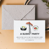 Sushi Birthday Party Modernes, einfaches Elegant Einladung