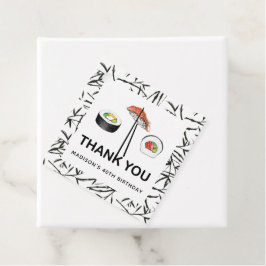 Sushi Birthday Personalisiert Schwarz-weiß Geschenkanhänger