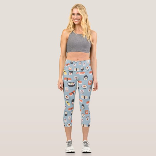 Sushi Blue Capri Leggings (Vorderseite)