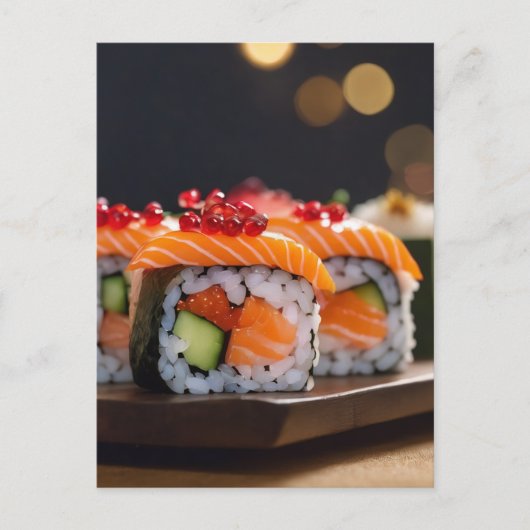 Sushi Bokeh Postkarte (Vorderseite)
