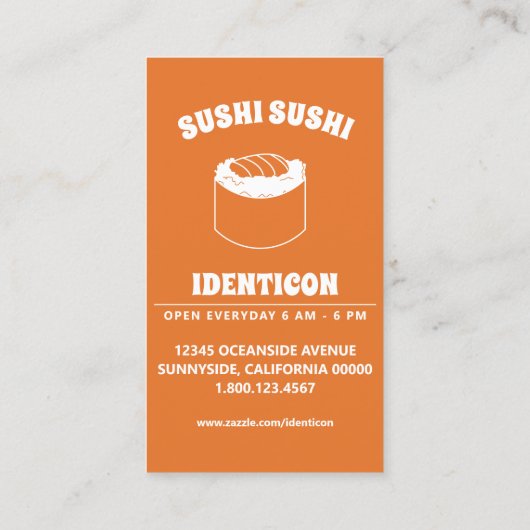 Sushi Bokeh Visitenkarte (Rückseite)