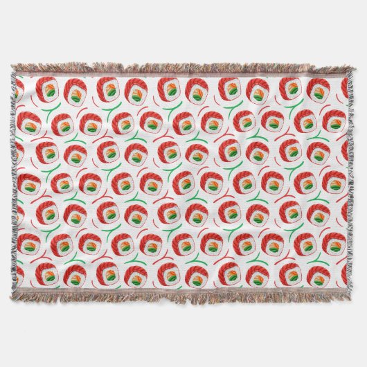 Sushi-Brötchen aus Kawaii, Sushi-Muster Decke (Vorderseite)