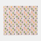 Sushi-Brötchen aus Kawaii, Sushi-Muster Fleecedecke (Vorderseite (Horizontal))