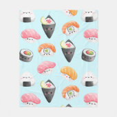Sushi-Brötchen aus Kawaii, Sushi-Muster Fleecedecke (Vorderseite)