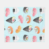 Sushi-Brötchen aus Kawaii, Sushi-Muster Fleecedecke (Vorderseite (Horizontal))