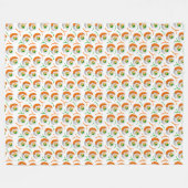 Sushi-Brötchen aus Kawaii, Sushi-Muster Fleecedecke (Vorderseite (Horizontal))