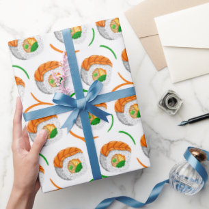Sushi-Brötchen aus Kawaii, Sushi-Muster Geschenkpapier