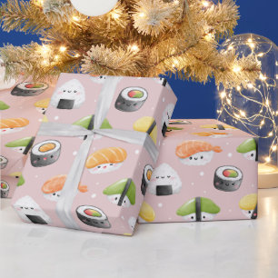 Sushi-Brötchen aus Kawaii, Sushi-Muster Geschenkpapier