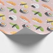 Sushi-Brötchen aus Kawaii, Sushi-Muster Geschenkpapier (Ecke)