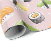 Sushi-Brötchen aus Kawaii, Sushi-Muster Geschenkpapier (Rolleneckpunkt)