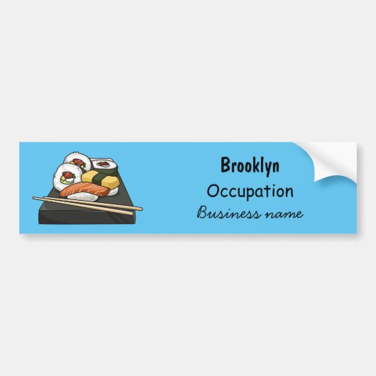 Sushi-Cartoon-Abbildung Autoaufkleber (Vorne)