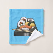 Sushi-Cartoon-Abbildung Badhandtuch Set (Waschlappen)