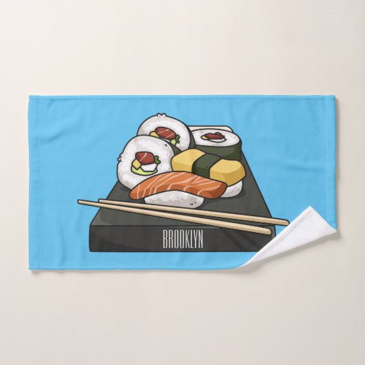 Sushi-Cartoon-Abbildung Badhandtuch Set (Handtuch)