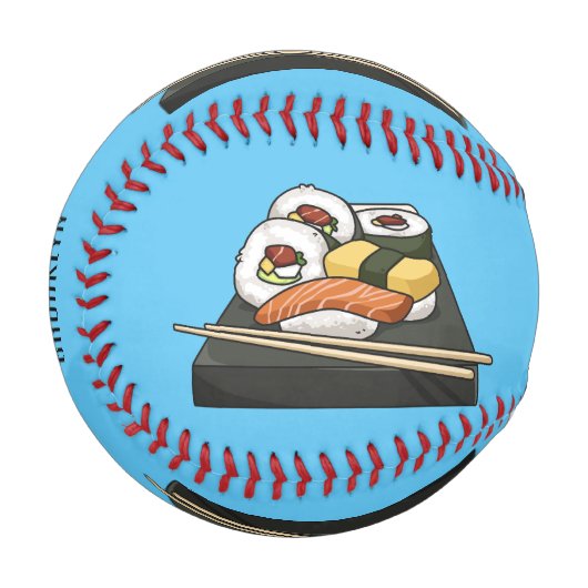Sushi-Cartoon-Abbildung Baseball (Vorderseite Links)