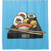 Sushi-Cartoon-Abbildung Duschvorhang (Vorderseite)