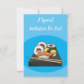 Sushi-Cartoon-Abbildung Einladung (Rückseite)