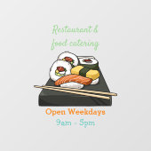Sushi-Cartoon-Abbildung Fensteraufkleber (Blatt)