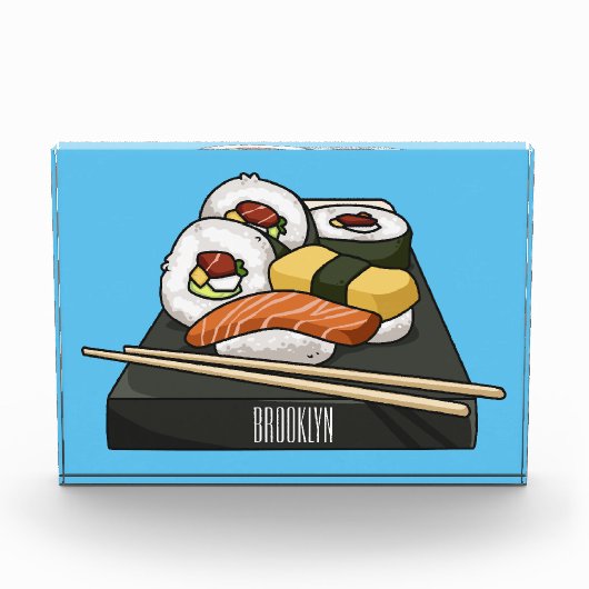Sushi-Cartoon-Abbildung Fotoblock (Vorderseite)