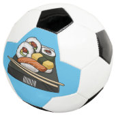 Sushi-Cartoon-Abbildung Fußball (Dreiviertel)