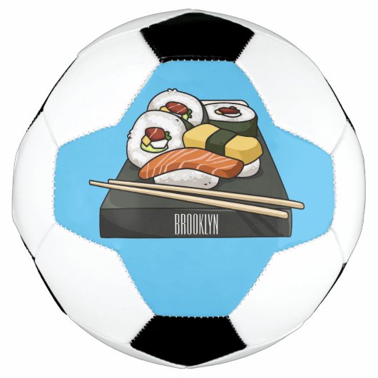 Sushi-Cartoon-Abbildung Fußball (Vorderseite)