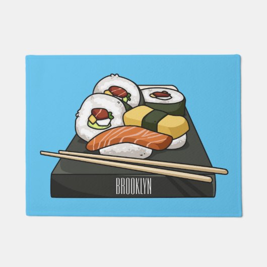 Sushi-Cartoon-Abbildung Fußmatte (Vorderseite)