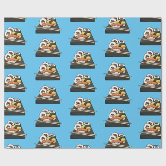 Sushi-Cartoon-Abbildung Geschenkpapier (Flach)