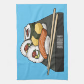 Sushi-Cartoon-Abbildung Geschirrtuch (Vertikal)