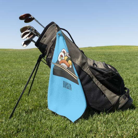 Sushi-Cartoon-Abbildung Golfhandtuch (Gras)