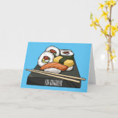 Sushi-Cartoon-Abbildung Karte (Gelbe Blume)