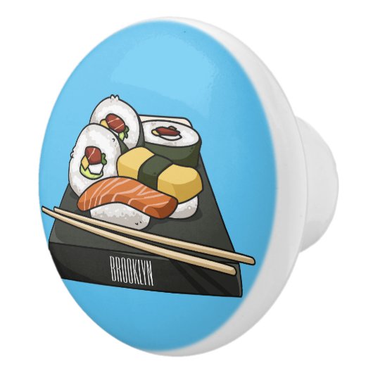 Sushi-Cartoon-Abbildung Keramikknauf (Rechts)