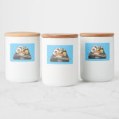 Sushi-Cartoon-Abbildung Lebensmitteletikett (Flaschen)