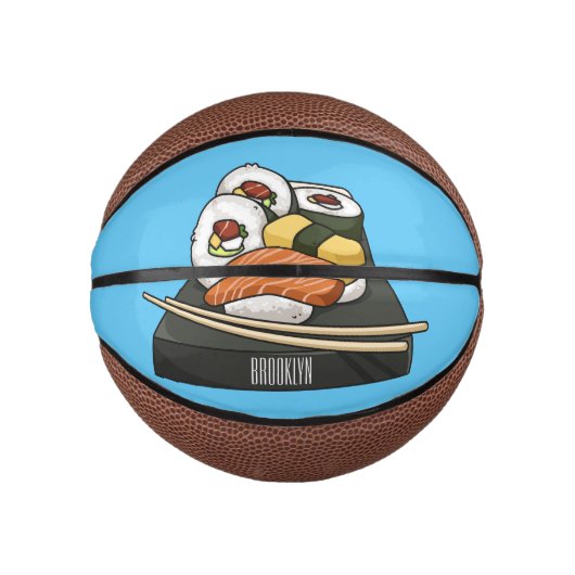 Sushi-Cartoon-Abbildung Mini Basketball (Vorderseite)